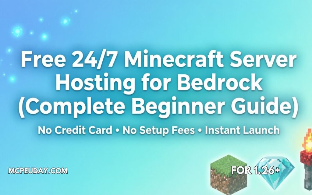 Free 24/7 Minecraft Server Hosting for Bedrock (Complete Beginner Guide)